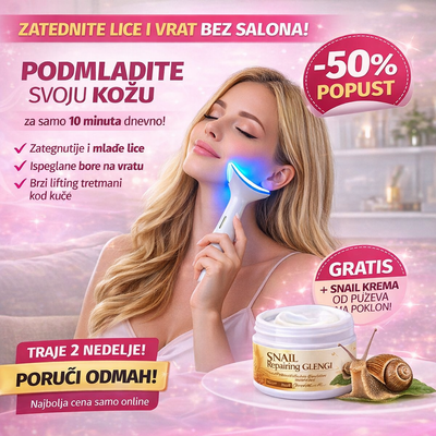 Aparat za Zatezanje lica i Vrata + Snail krema od puževa – za podmlađivanje lica GRATIS!