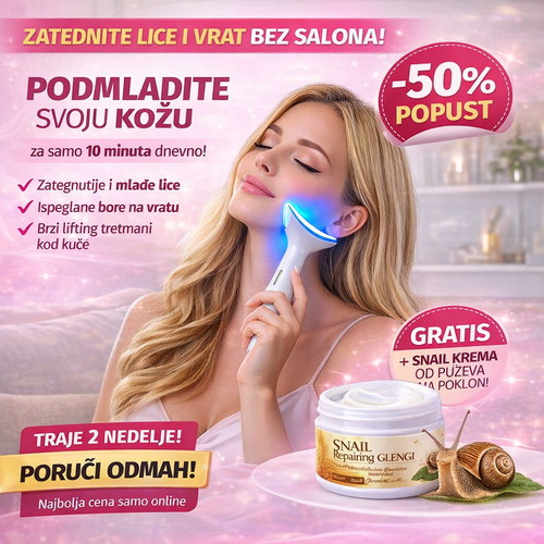 Aparat za Zatezanje lica i Vrata + Snail krema od puževa – za podmlađivanje lica GRATIS!